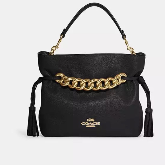 Coach Handbags - Coach Andy pebble leather crossbody with gold chain gold details